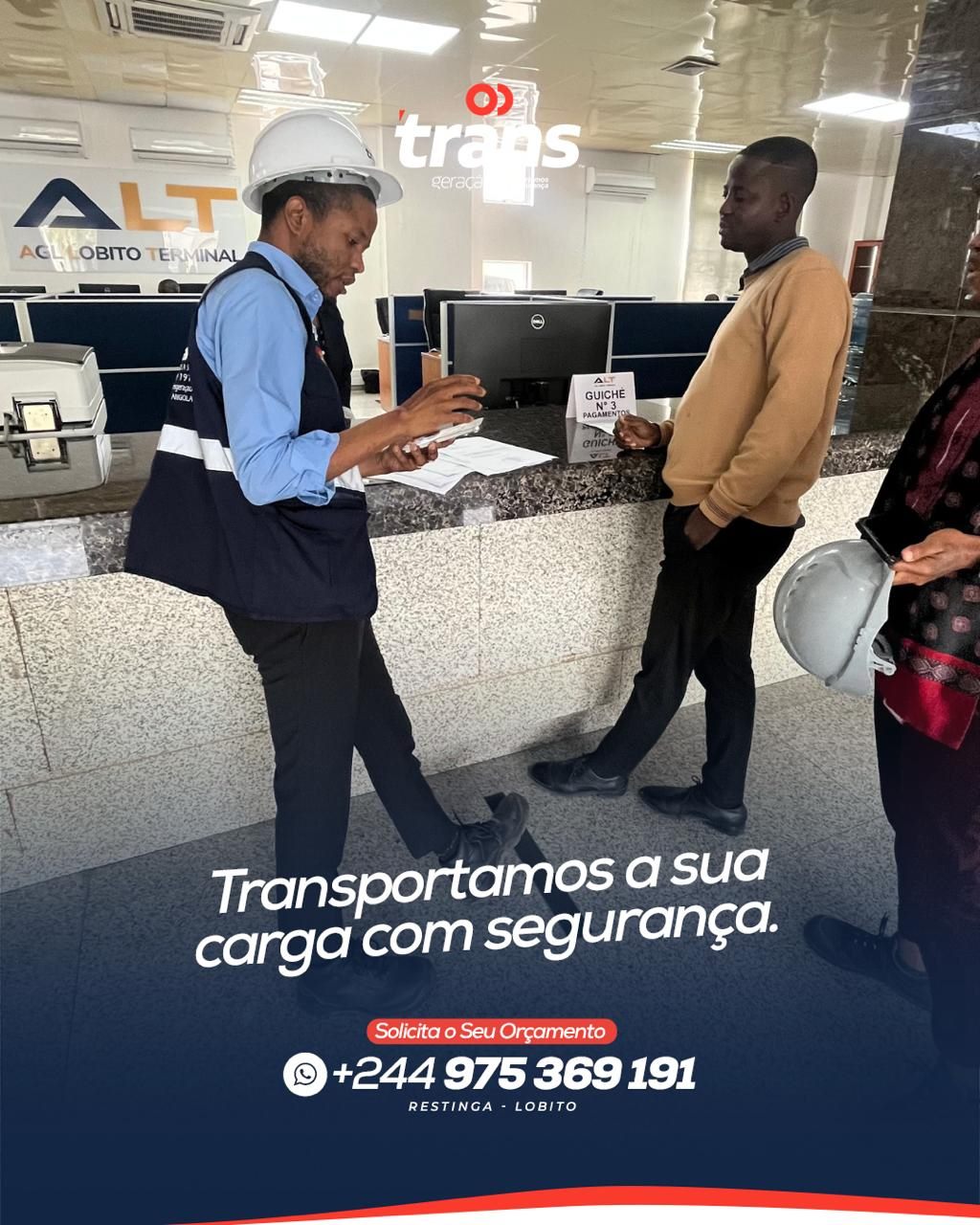 Atendimento ao cliente no balcão da Transgeração